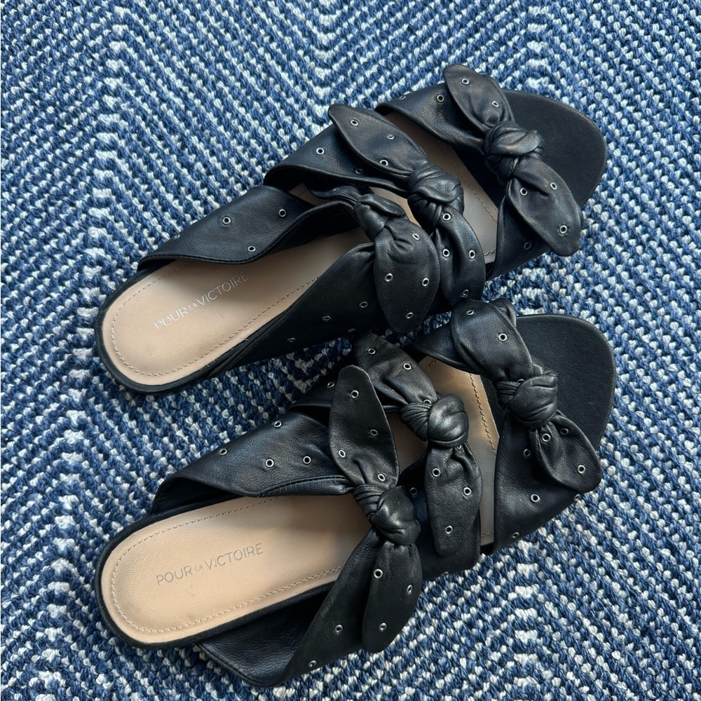 Pour La Victoire Black Knotted Sandals - Picture 5 of 9
